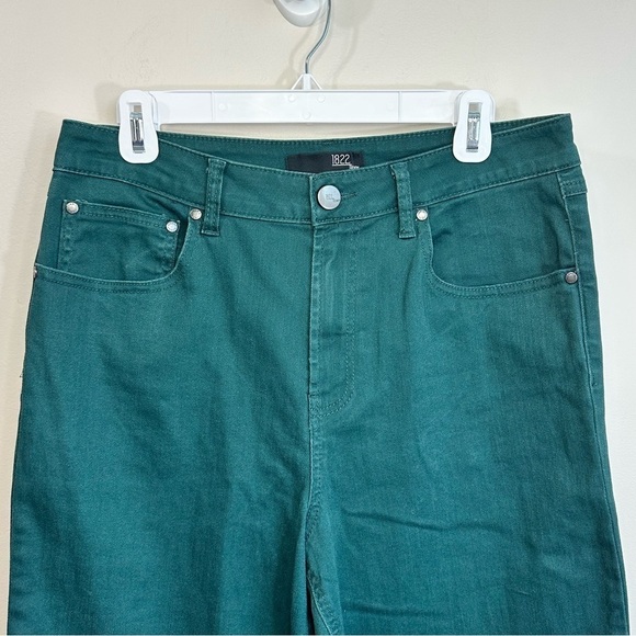 NEW 1822 Denim Women’s High-Rise Straight Leg Jeans Green Spruce Size 10/30 - Picture 3 of 10